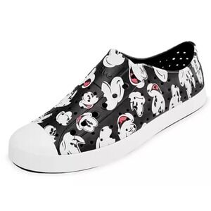 Native x Disney Slip On Shoes Women 10 Men 8 Black Mickey Mouse Jefferson Casual